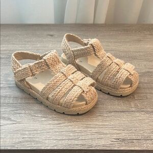 Zara Kids Beige Braided Sandals